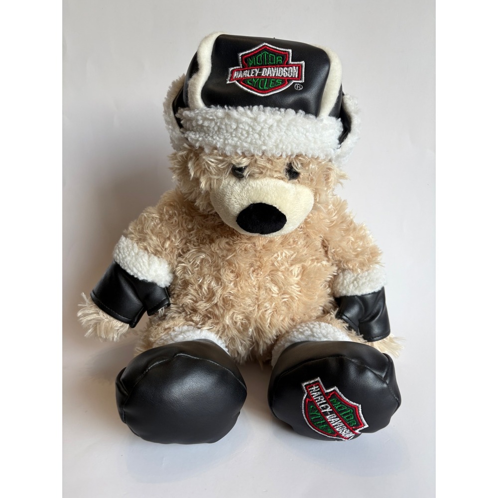 Harley Davidson Teddy Bear Plush Winter Hat & Boots Motorcycle‎ Biker 18"